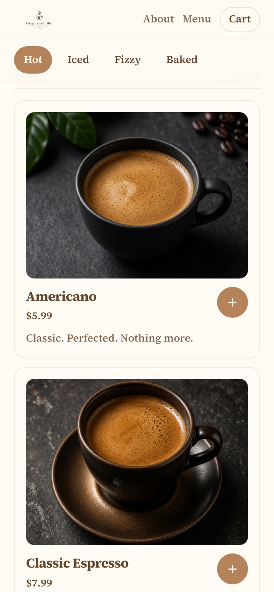 A phone menu with photos and prices, in front of the kitchen board